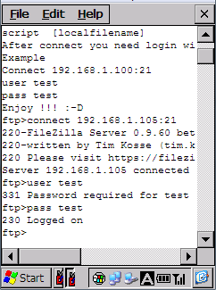 wince console ftp client